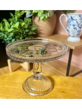 Antique 1881 EAPG Adams & Co Good Luck Horseshoe 9" Pedestal Cake Stand MINT